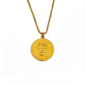 Authentic Dior Repurposed Large Coin Necklace